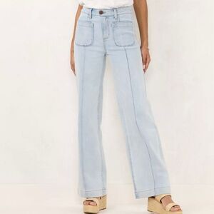 LC Lauren Conrad high rise flare leg seam front jeans size 10